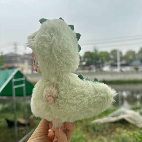 Labubu搪胶拉布布着替娃衣鲨鱼