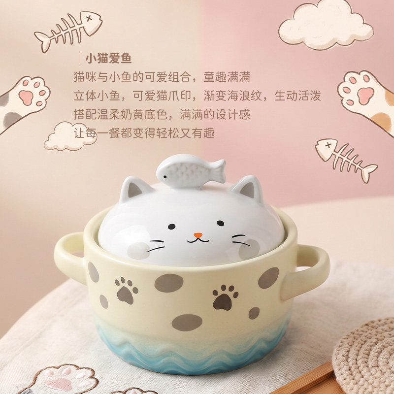 陶煲王可爱砂锅炖煲家用一人食沙锅小号耐高温婴儿辅食锅煲汤炖锅