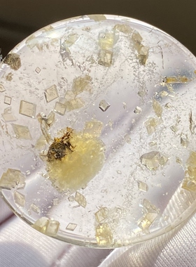 天然水晶包裹体黄色矿石吊坠男女款水晶项链挂坠一物一图
