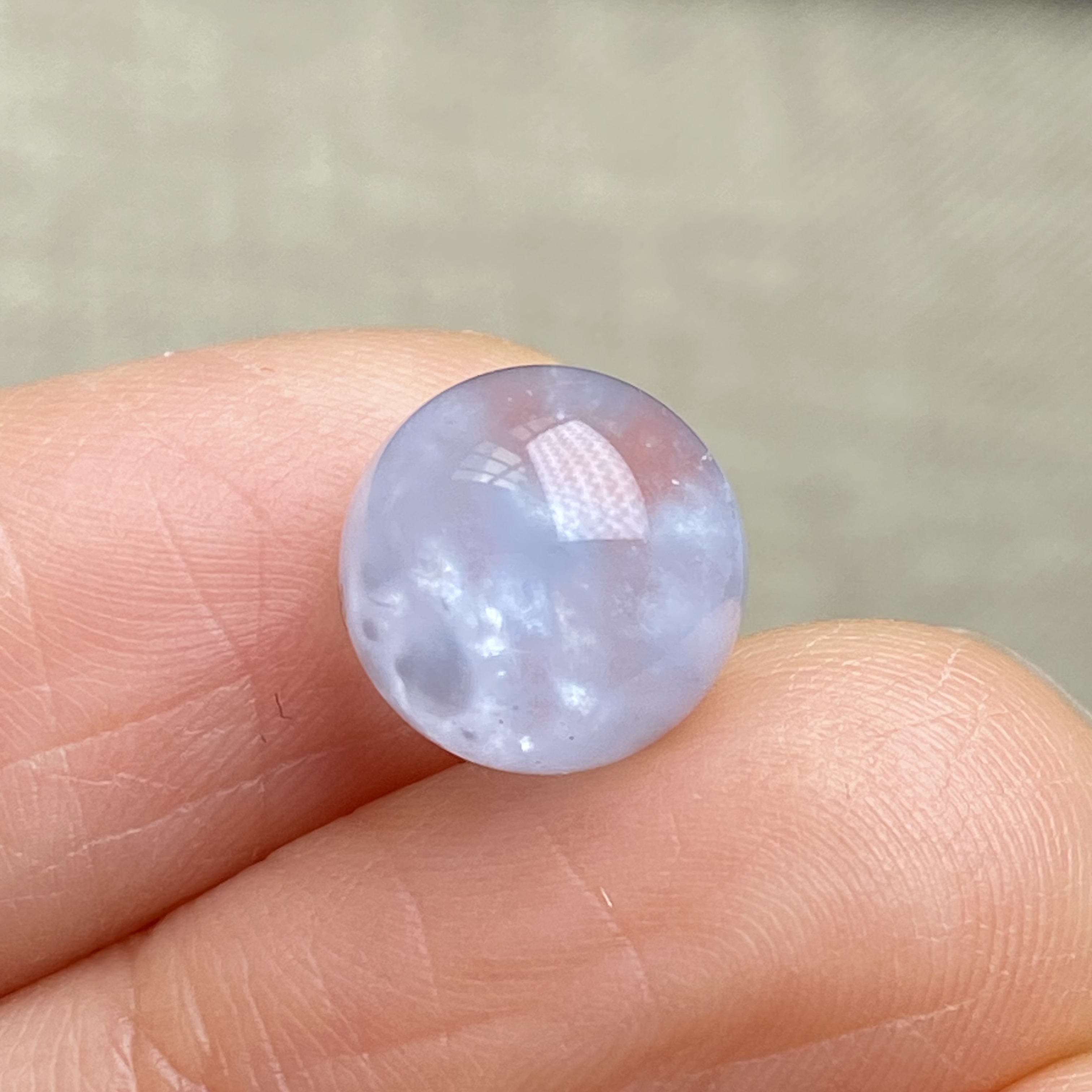 天然水晶蓝兔毛吊坠圆珠DIY水晶单珠饰品可做戒指9.5mm一物一图