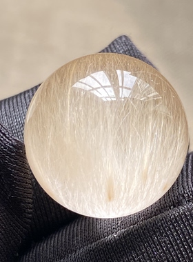 天然水晶顺发兔毛吊坠圆珠DIY水晶单珠饰品项链17mm一物一图