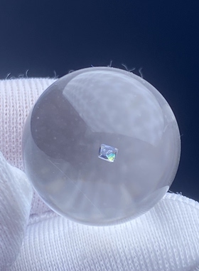 天然水晶包裹体七彩锐钛矿吊坠圆珠DIY水晶矿石单珠饰品14.5mm