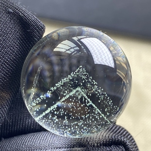 天然水晶青幽灵银山金字塔双山吊坠圆珠DIY水晶单珠饰品20mm