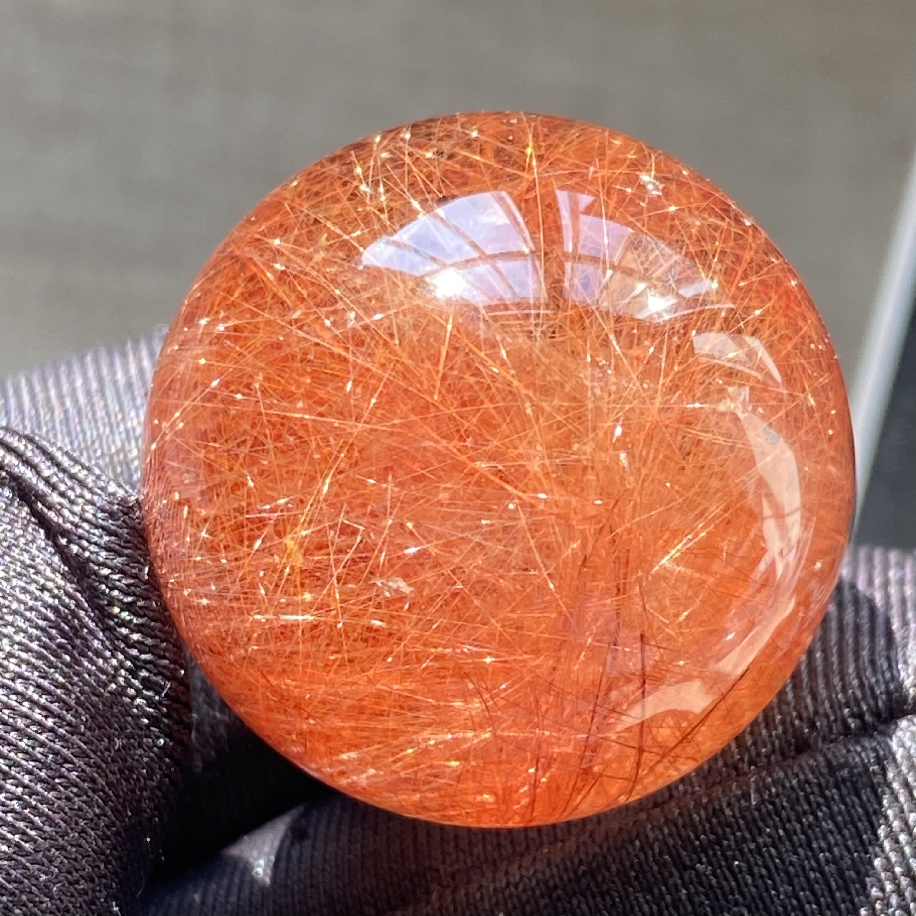 天然水晶发晶吊坠圆珠DIY水晶单珠饰品项链22mm一物一图