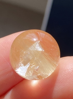 天然水晶发晶包裹晶中晶吊坠圆珠DIY发晶单珠饰品项链12.5mm