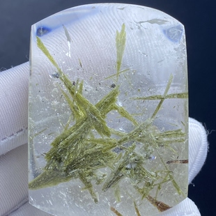 天然水晶绿碧玺吊坠裸石男女款水晶项链挂坠 一物一图