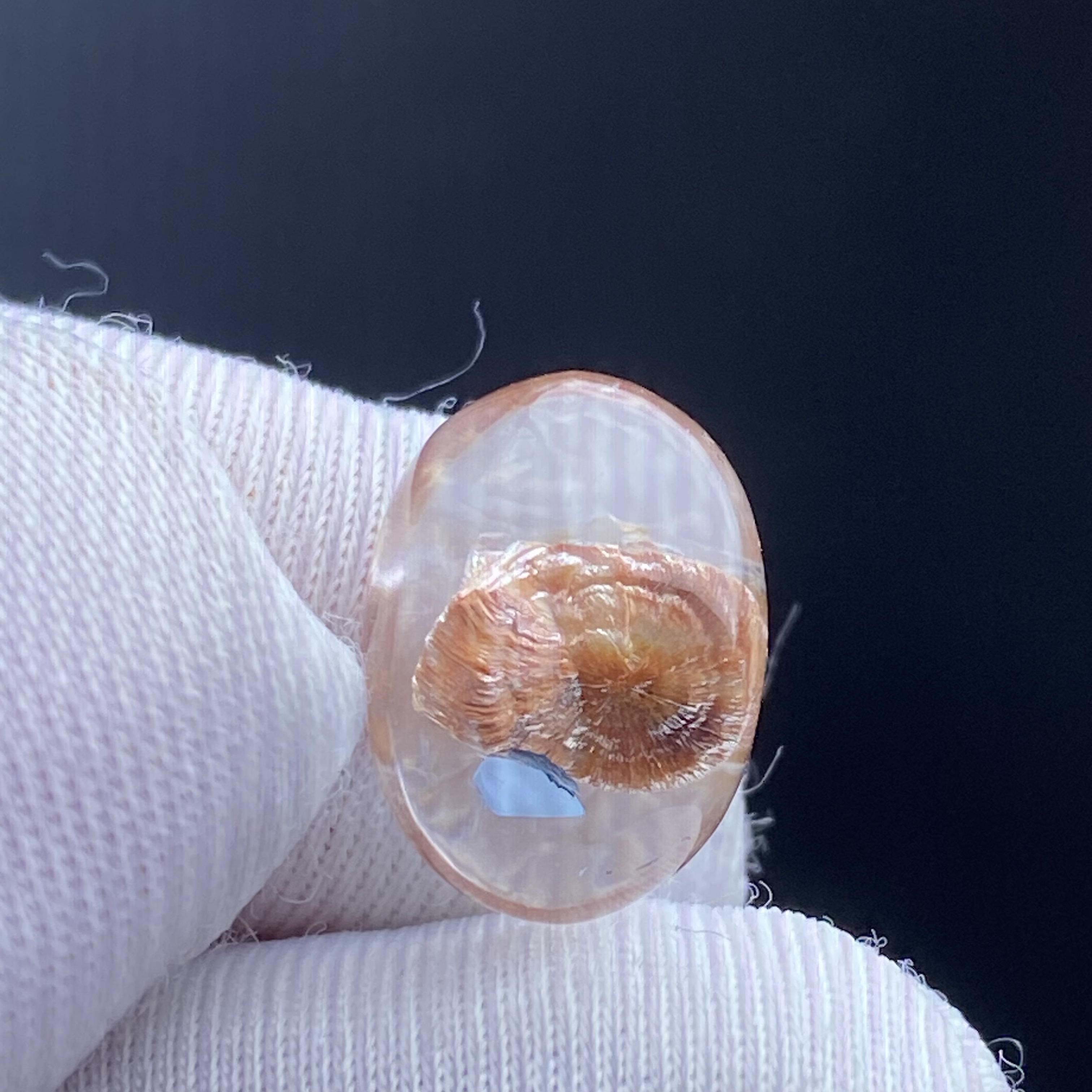 天然水晶包裹体矿石花吊坠裸石蛋面DIY水晶饰品项链可做戒指