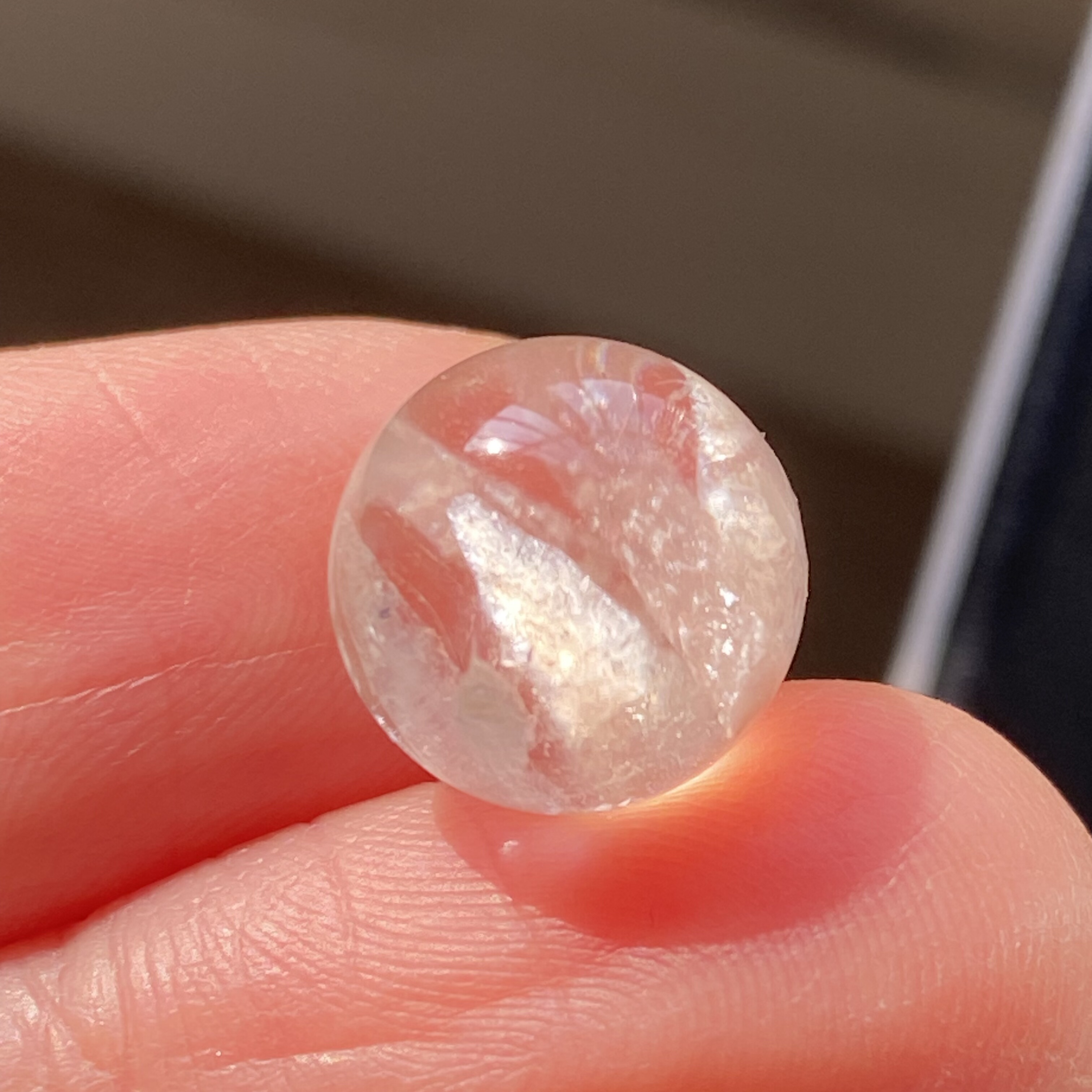 天然水晶包裹体碧玺吊坠圆珠DIY水晶单珠饰品可做戒指11mm