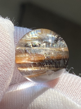 天然水晶银钛晶吊坠圆珠DIY银钛单珠饰品项链11.5mm 一物一图