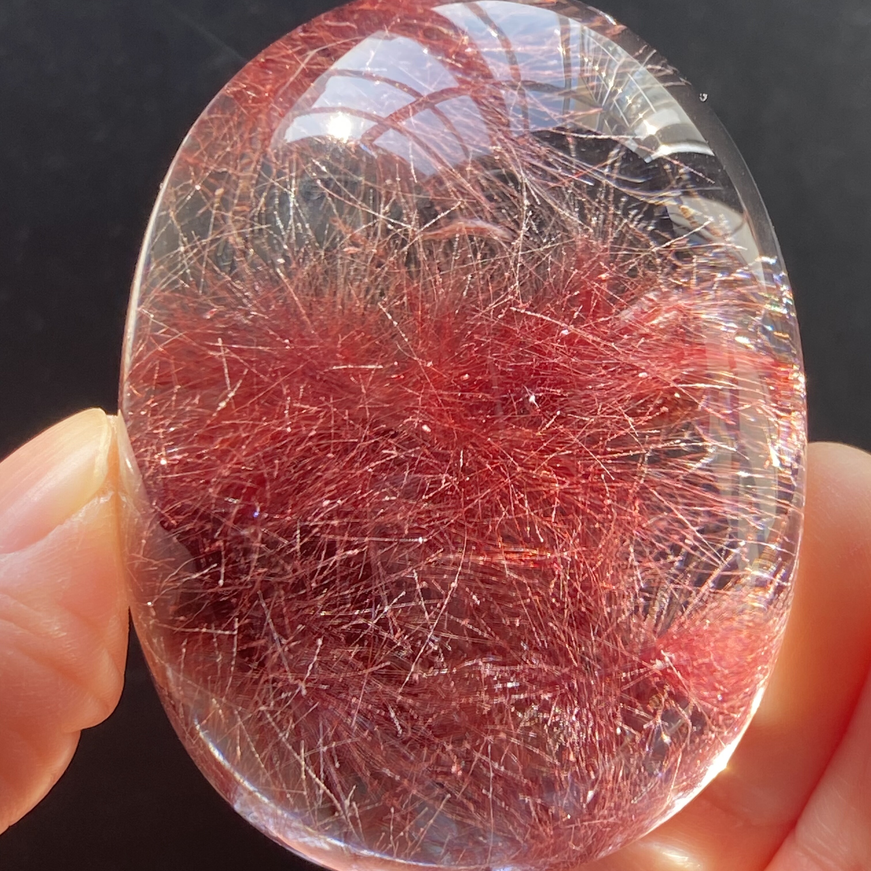 天然水晶原色红发晶吊坠裸石大尺寸发晶项链饰品一物一图