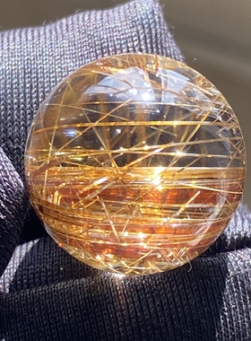 天然水晶包裹体金红石吊坠圆珠DIY水晶单珠饰品项链 一物一图