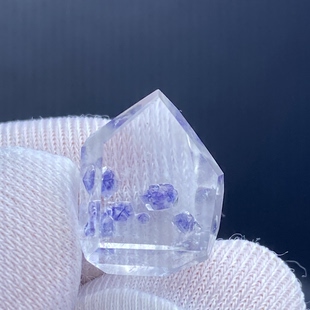 天然水晶包裹体蓝萤石随形吊坠裸石男女款 水晶饰品项链一物一图