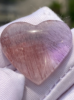 天然水晶超七紫晶发吊坠裸石男女款紫红发饰品项链一物一图