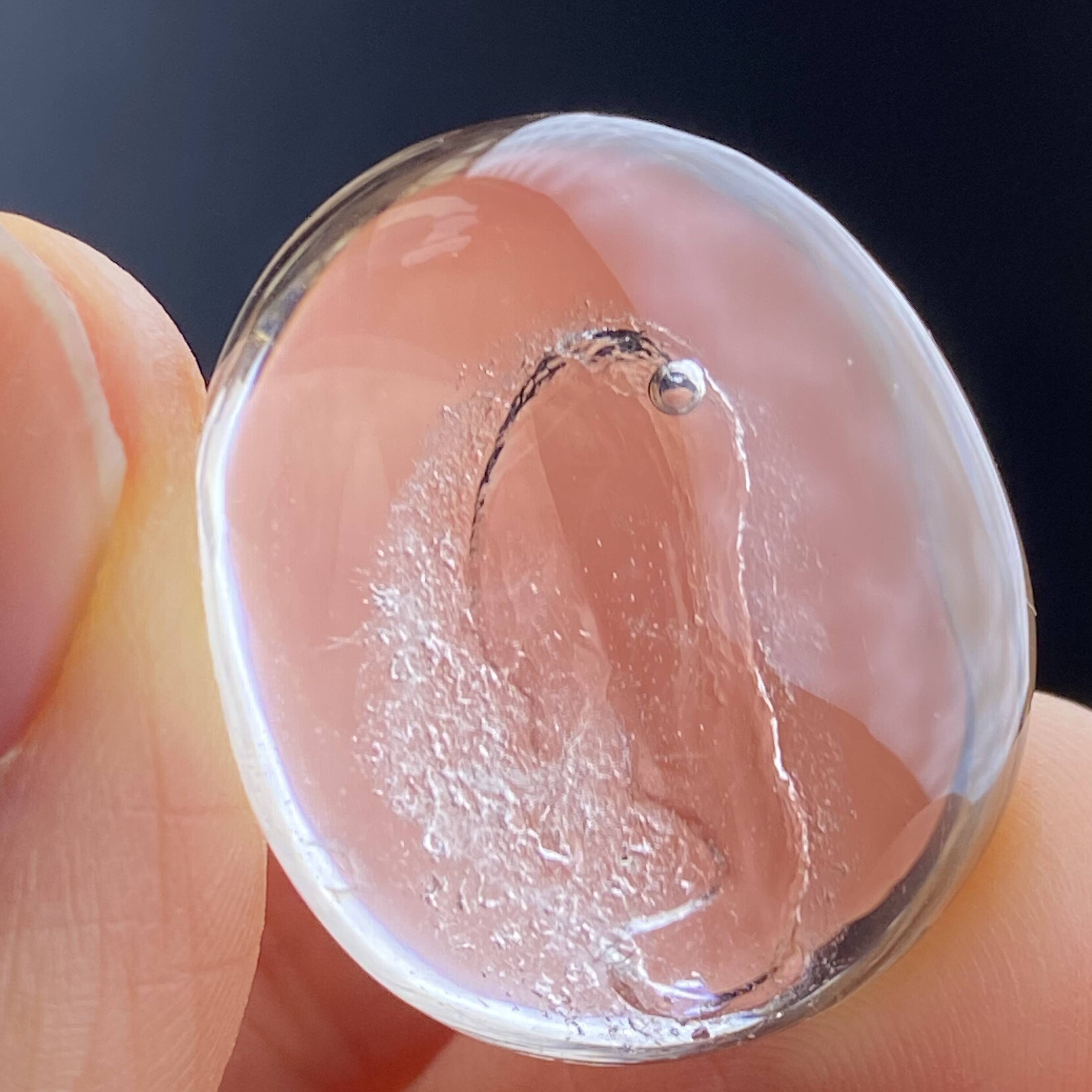 天然白水晶水胆吊坠裸石男女款水晶项链挂坠饰品一物一图