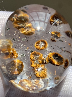 天然水晶包裹体铁矿花吊坠裸石男女款水晶饰品项链挂坠 一物一图