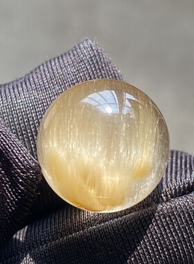 天然水晶顺发黄兔毛吊坠圆珠DIY兔毛单珠饰品项链14mm 一物一图
