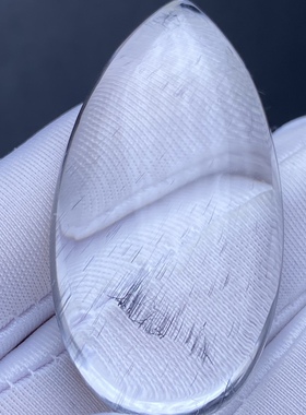 天然水晶原石打磨银发晶裸石男女款水晶吊坠项坠 一物一图