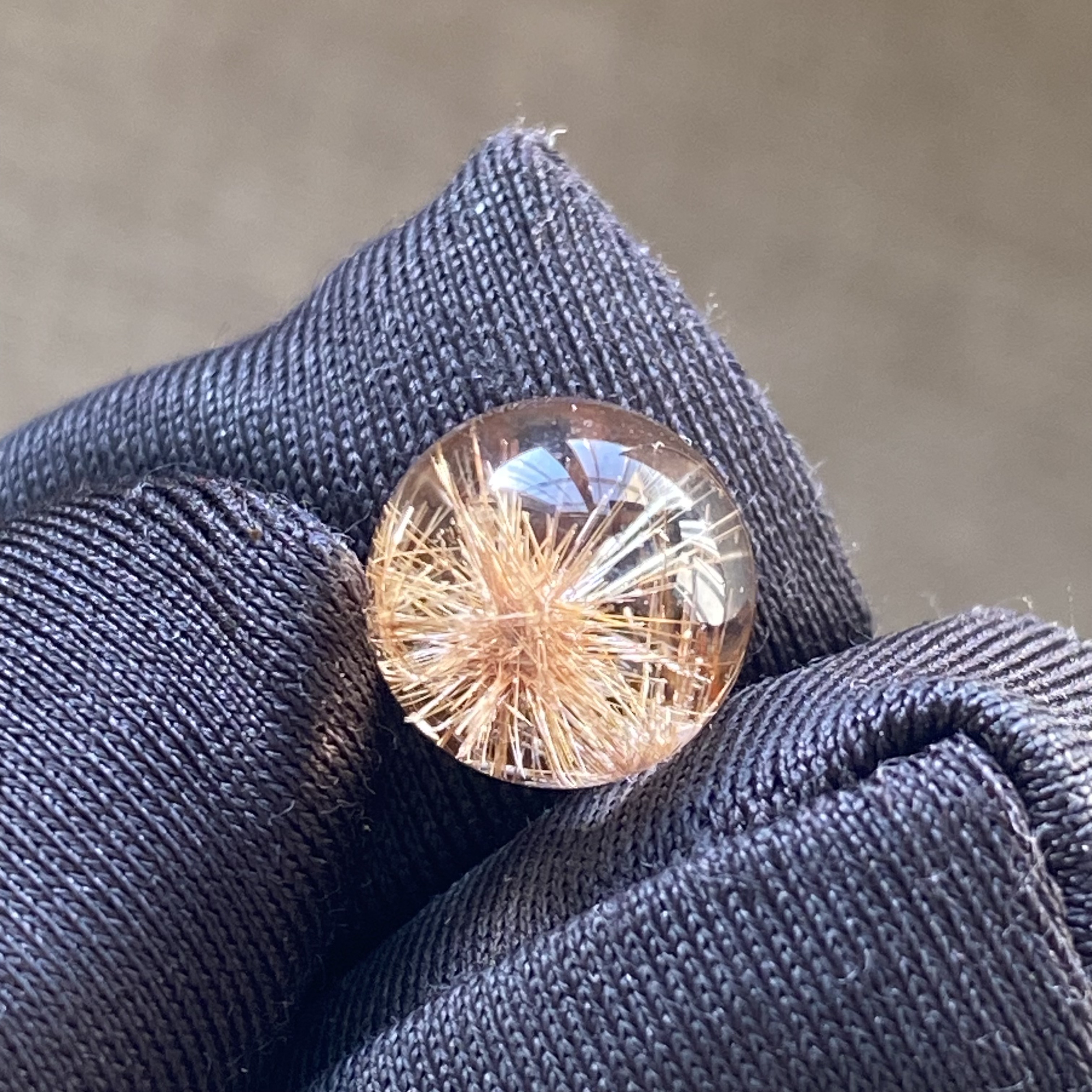 天然水晶发晶花吊坠圆珠DIY水晶单珠饰品可做戒指9mm一物一图