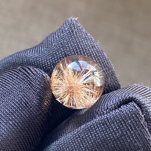 天然水晶发晶花吊坠圆珠DIY水晶单珠饰品可做戒指9mm一物一图