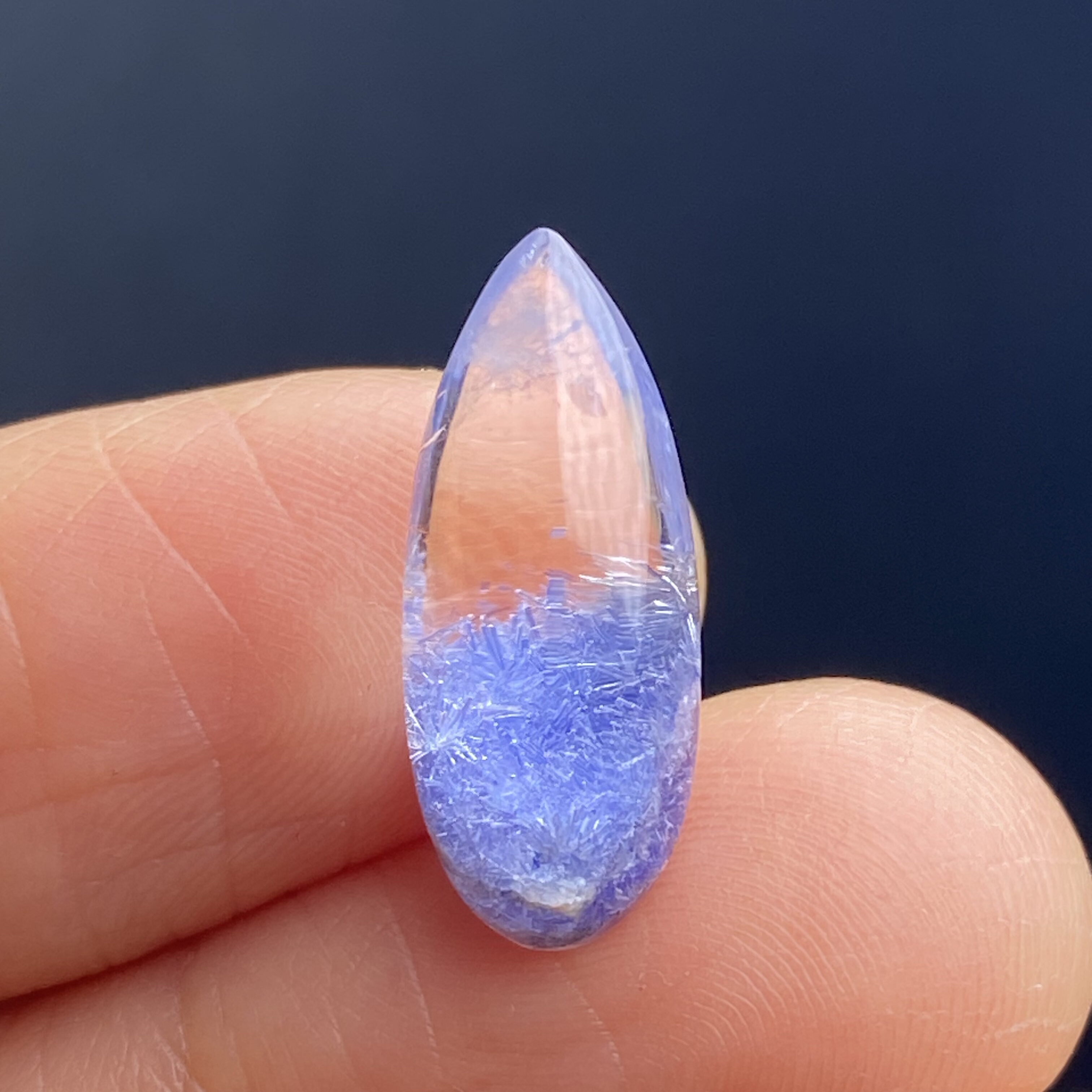 天然水晶蓝发晶吊坠裸石diy水晶饰品项链配饰一物一图