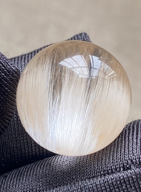 天然水晶顺发兔毛吊坠圆珠DIY兔毛水晶单珠饰品项链15.5mm