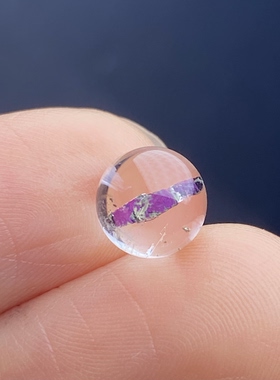 天然水晶包裹体紫铜矿吊坠圆珠DIY铜矿单珠饰品可做戒指7.5mm