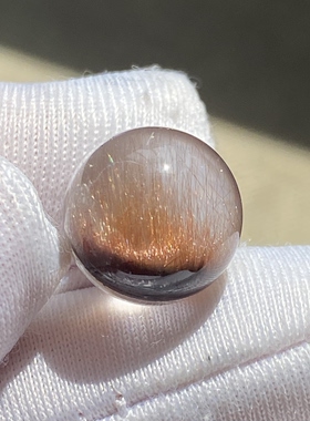 天然水晶银钛吊坠圆珠DIY水晶单珠饰品项链10.5mm一物一图