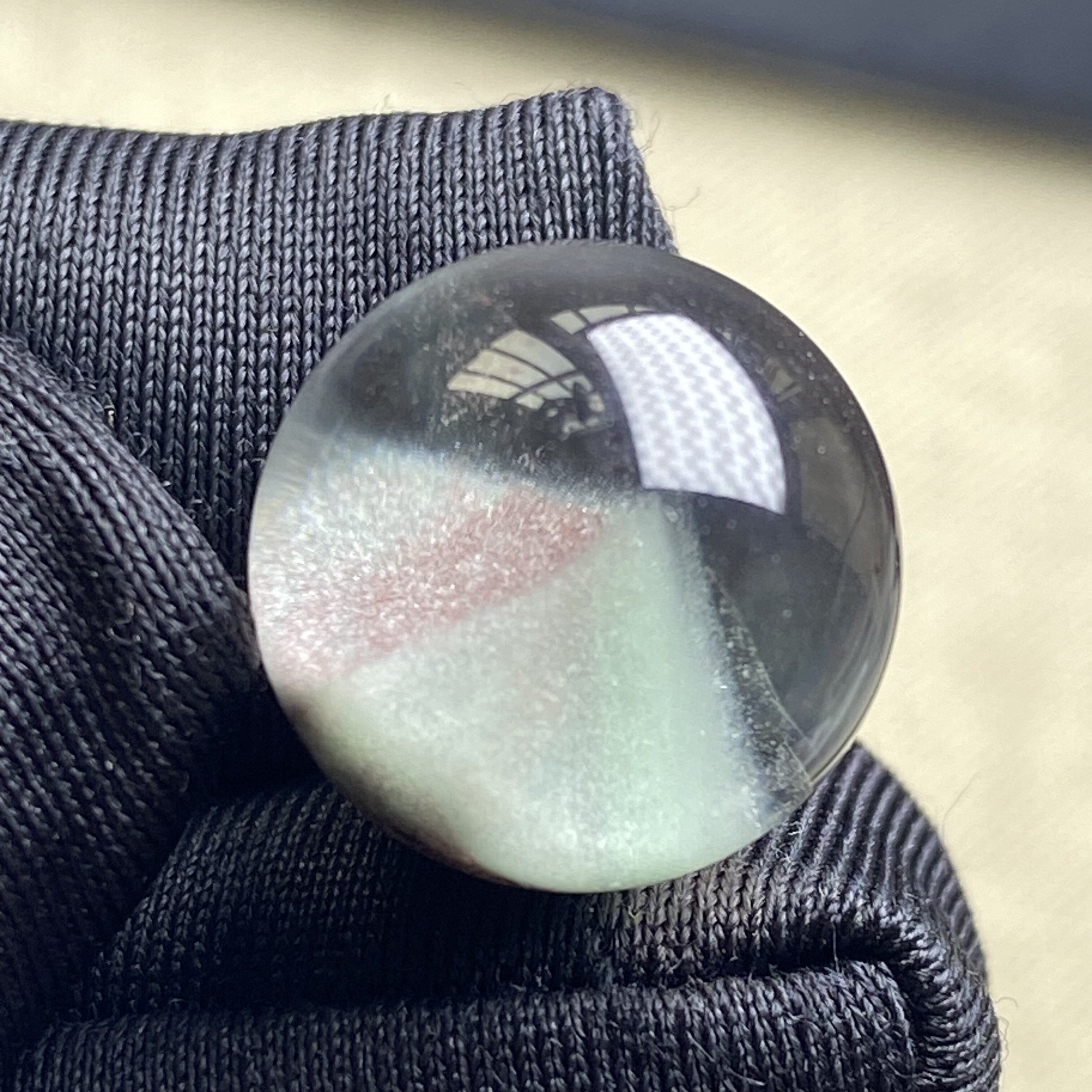 天然水晶绿幽灵银山金字塔吊坠圆颈饰