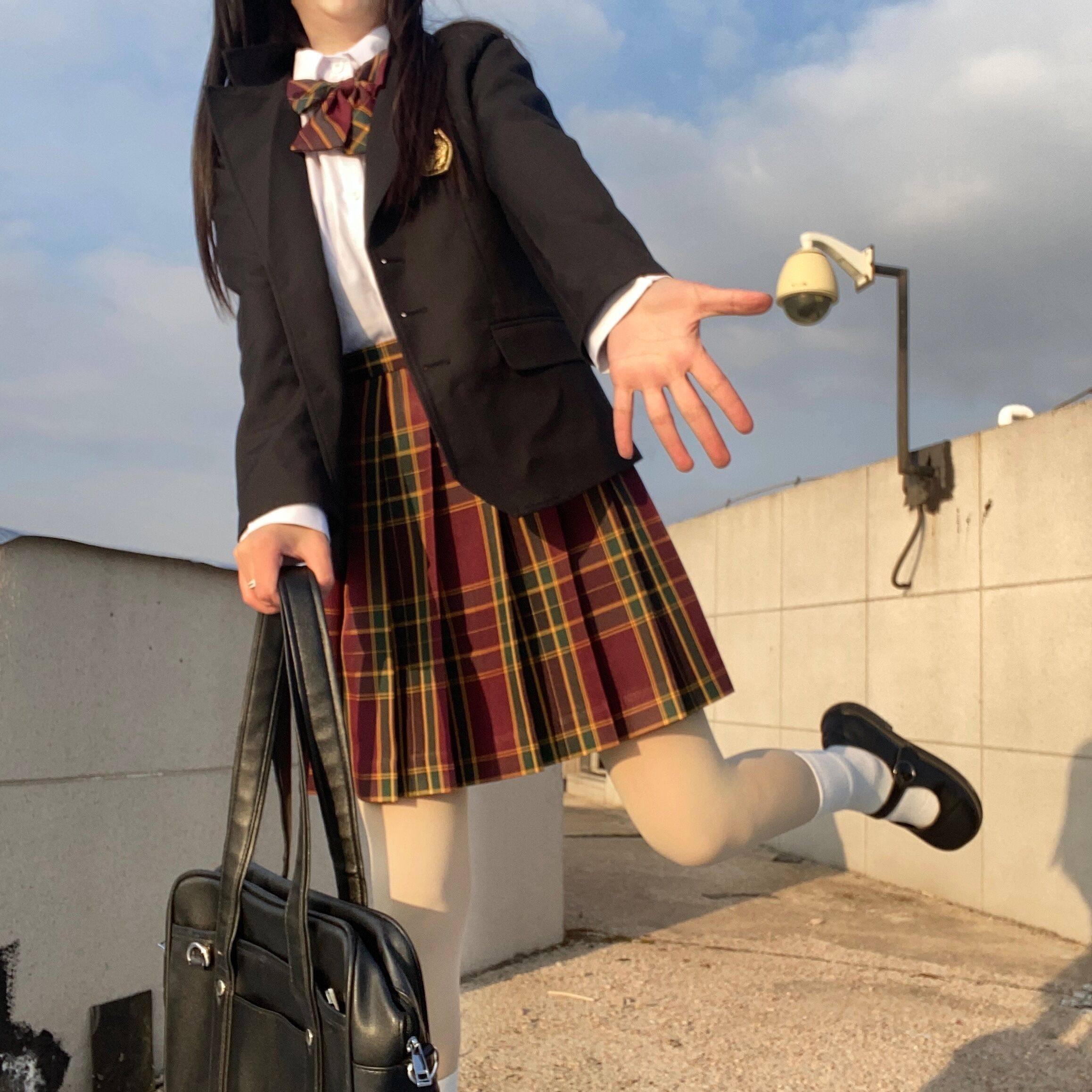 2023年时尚洋气新款jk格裙 山楂树 春秋季 显白减龄套装