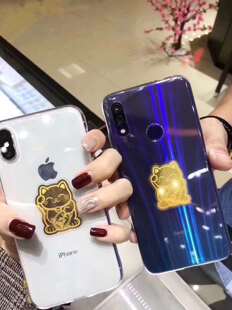 抖音同款Au999.9足金0.2克黄金金片千万两压岁钱招财猫金片手机贴