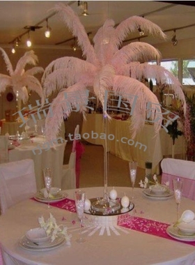 南非进口粉红色鸵鸟羽毛65-70/70-75cm婚庆宴席家居装饰