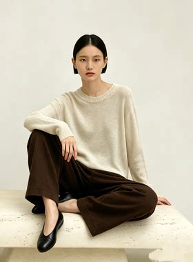 老钱风松弛慵懒100%汉麻针织长袖