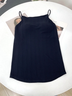 文胸上无袖 吊带背心 日单坑条弹力一体Bra薄杯打底无袖 自留强推