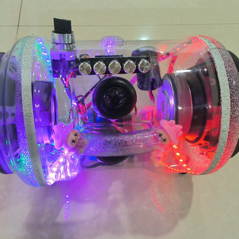 抖音同款DIY水桶音响透明七彩桌面个性摆件蓝牙音箱低音炮可定制