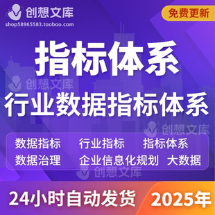 企业数据治理大数据标准指标库建设信息化架构成熟度评估指标方案