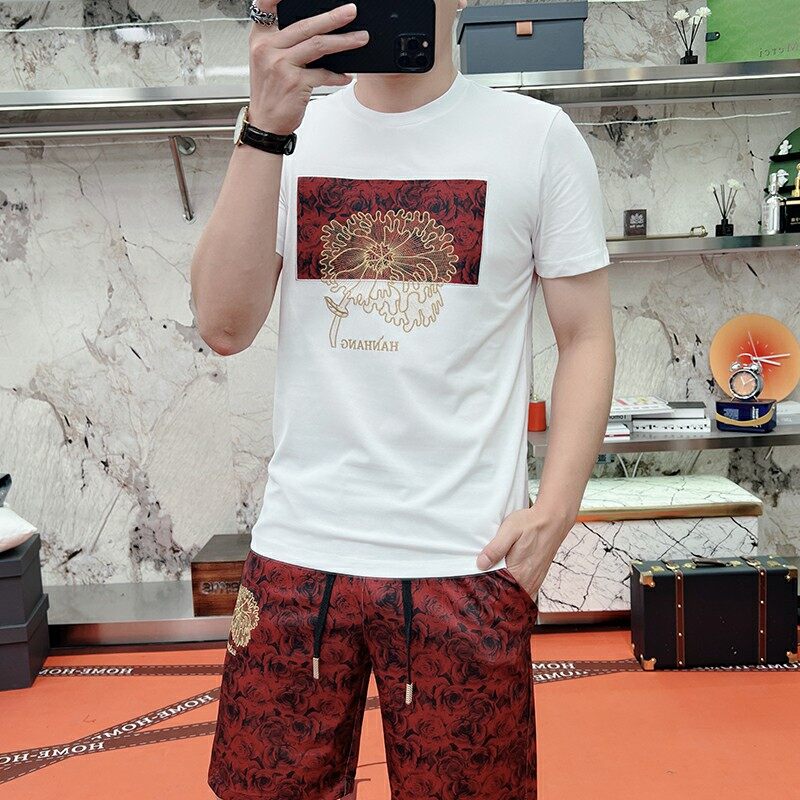 青少年薄款运动五分痞帅两件套男