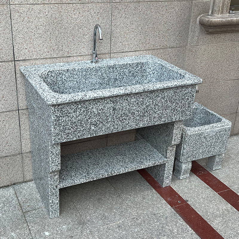 新款洗衣池阳台家用带搓衣板一体台盆户外庭院大理石水槽洗手盆