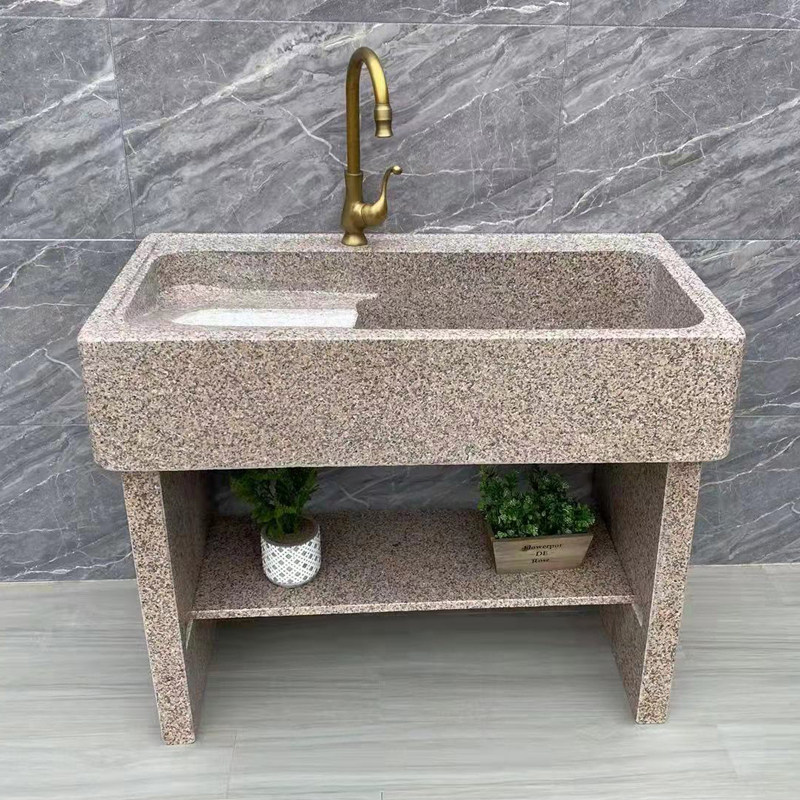 天然大理石洗衣池带搓衣板一体户外庭院水槽阳台室外家用石头台盆