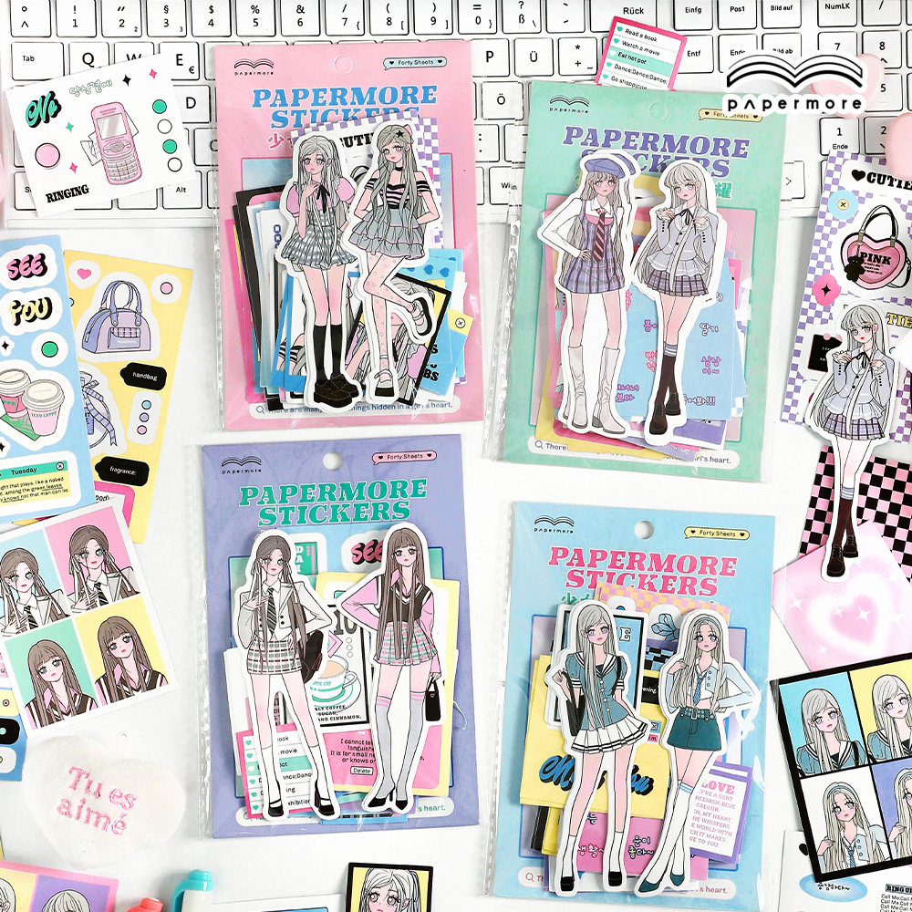 PaperMore少女华章系列不干胶贴纸包可爱卡通人物手帐diy咕卡贴纸,文具电教/文化用品/商务用品,贴纸/立体贴纸,淘宝优惠券,粉丝福利购,淘宝优惠卷