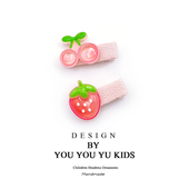 草莓婴儿发夹樱桃发卡可爱百搭全包布发夹宝宝侧边夹发饰儿童发夹