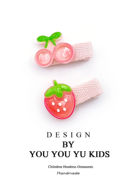 草莓婴儿发夹樱桃发卡可爱百搭全包布发夹宝宝侧边夹发饰儿童发夹