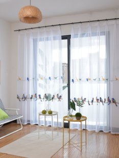 Curtain, cloth with velcro for living room, cotton and linen, simple and elegant design