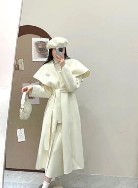 气质高端双面羊绒大衣女2023新款中长款羊毛呢子外套女秋冬高级感