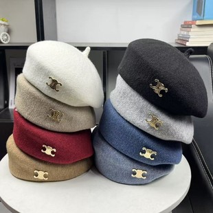显脸小凯旋门贝雷帽女秋冬法式轻奢名媛风画家帽高品质洋气报童帽