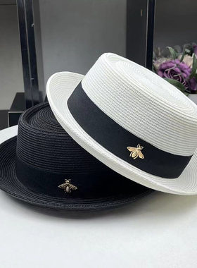 卷边草帽出游英伦女夏季小檐防晒