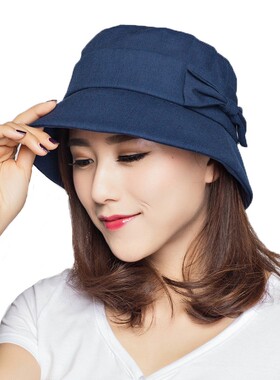 新款帽子女夏季可折叠防晒布帽出游休闲遮阳日系渔夫帽小檐盆帽女