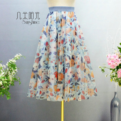 中长裙仙女裙清新A型时尚印花裙