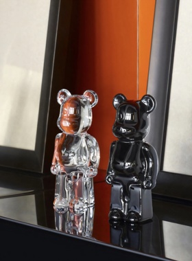 暴力熊公仔透明黑色装饰摆件