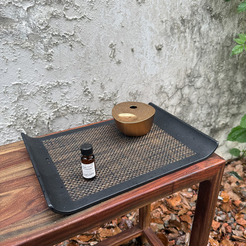出辰设计玄关托盘防滑轻奢水杯托盘长方形极简家用客厅ins置物盘