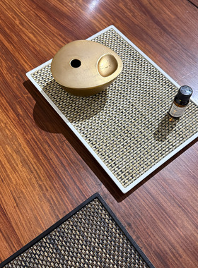 中古vibes日系托盘长方形茶杯酒店客厅香薰端盘玄关首饰水壶收纳